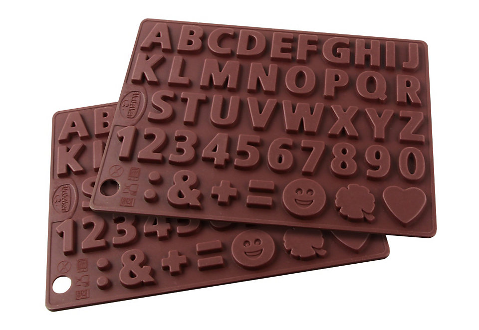 Silikonová forma na čokoládu »písmena a čísla«, Dr. Oetker (2-dílná sada)