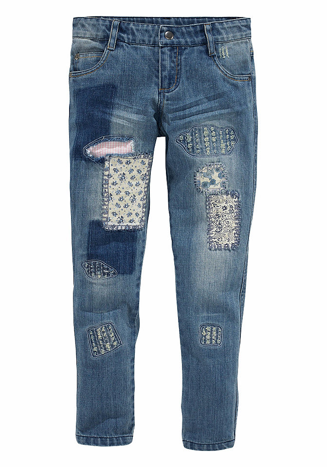kidsworld Úzké džíny s ozdobnými detaily, pro dívky