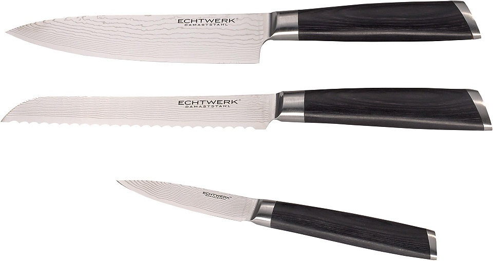 Damascénské nože značky Echtwerk (3-dílný set.)