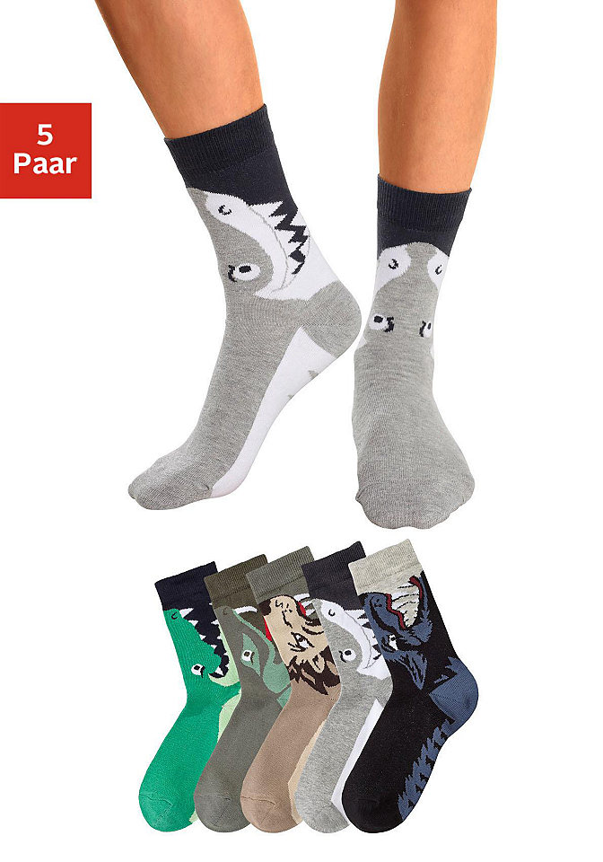 Ponožky (5 párů) s motivy zvířat