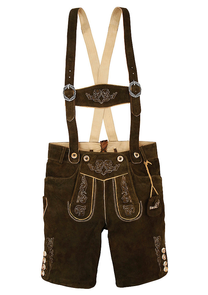 Kožené kalhoty s tradiční výšivkou, Marjo