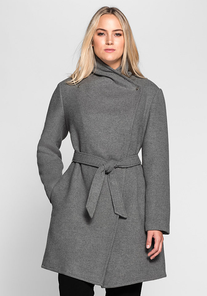 sheego Style Krátký kabát v asymetrickém střihu