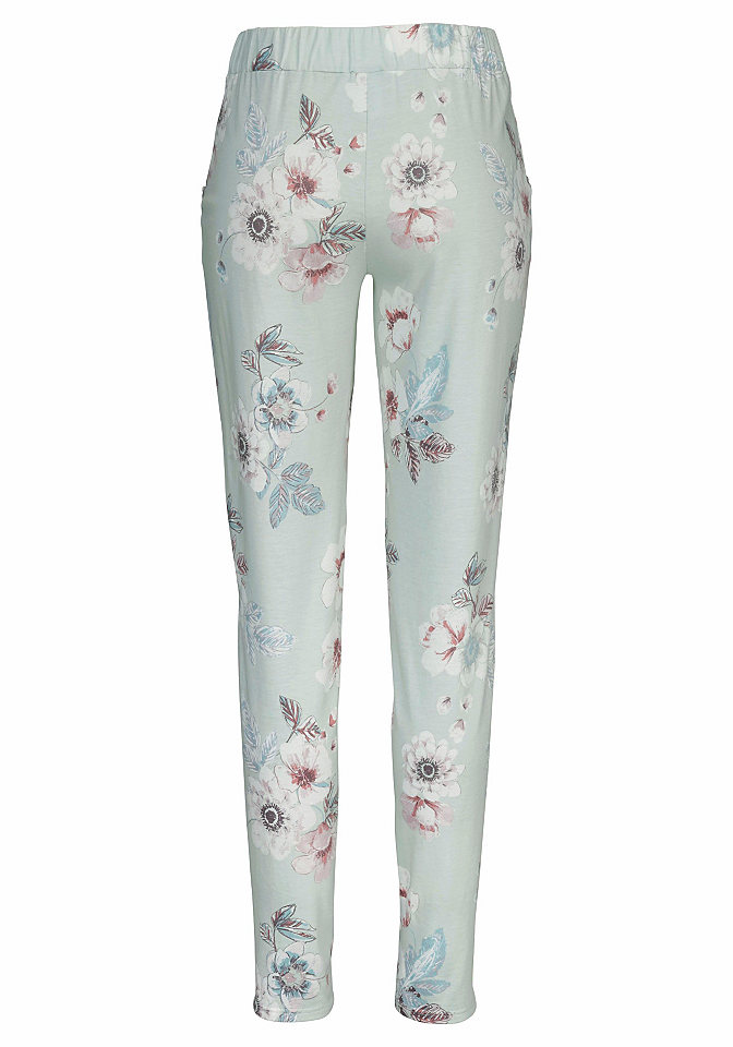CALIDA Kvetované pyžamové kalhoty s krajkou