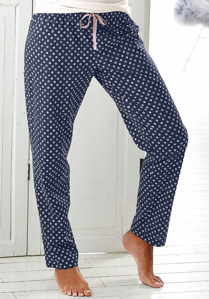 Petite Fleur Pyžamové dlouhé kalhoty s celoplošným vzorem