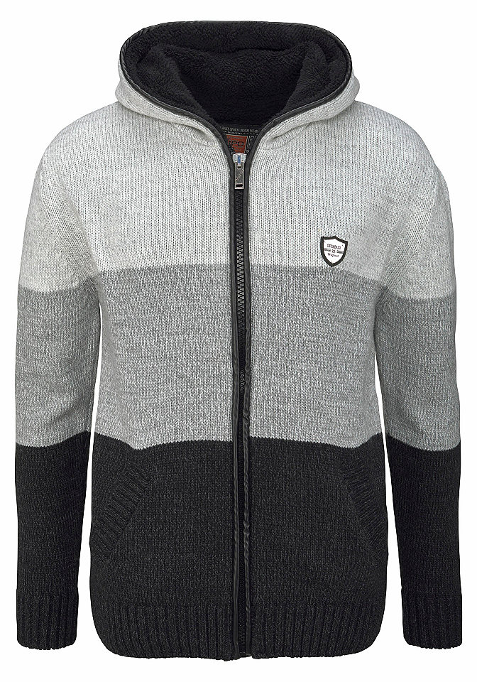 Cipo & Baxx Pletený svetr s kapucí