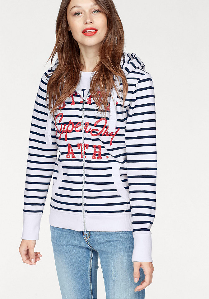Superdry Mikina »STATE ATH STRIPE ZIPHOOD«