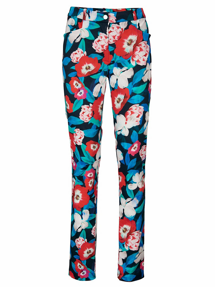 ASHLEY BROOKE by Heine Vzorované kalhoty s květinovým designem