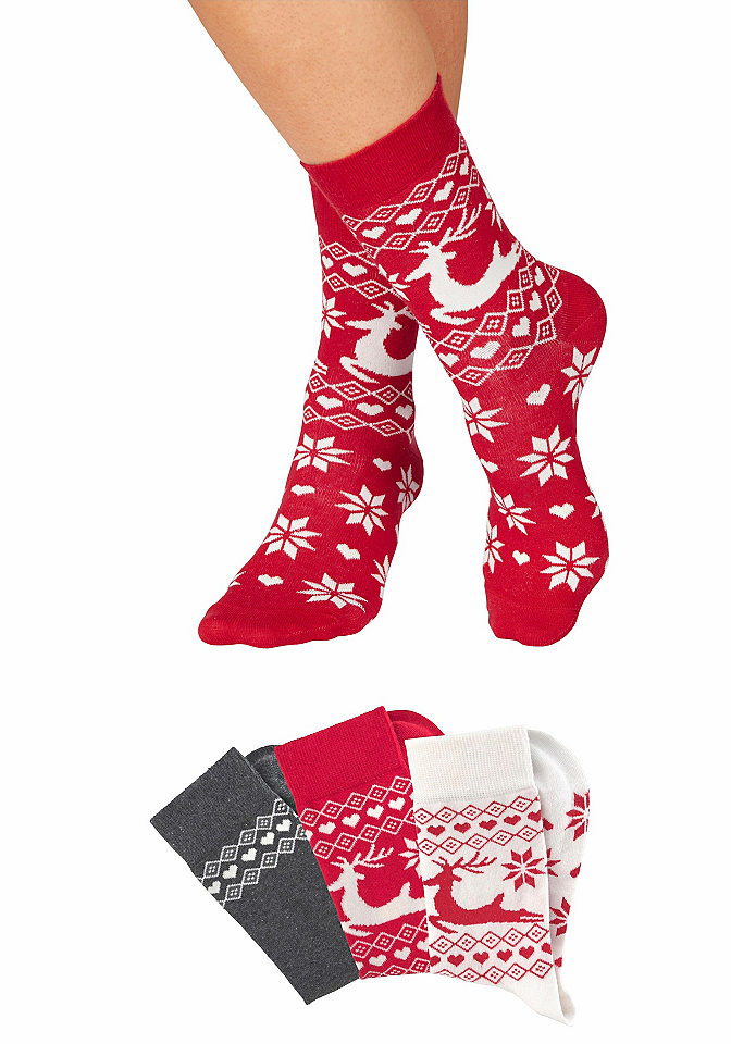 Ponožky s vánočním vzorem (3 páry)